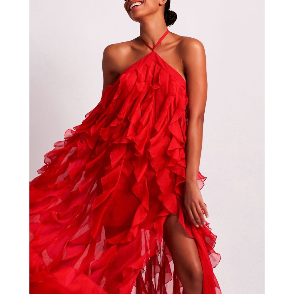 PATBO RUFFLE HALTERNECK MAXI DRESS (RUNWAY) - Picture 4 of 14